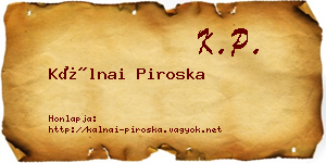 Kálnai Piroska névjegykártya